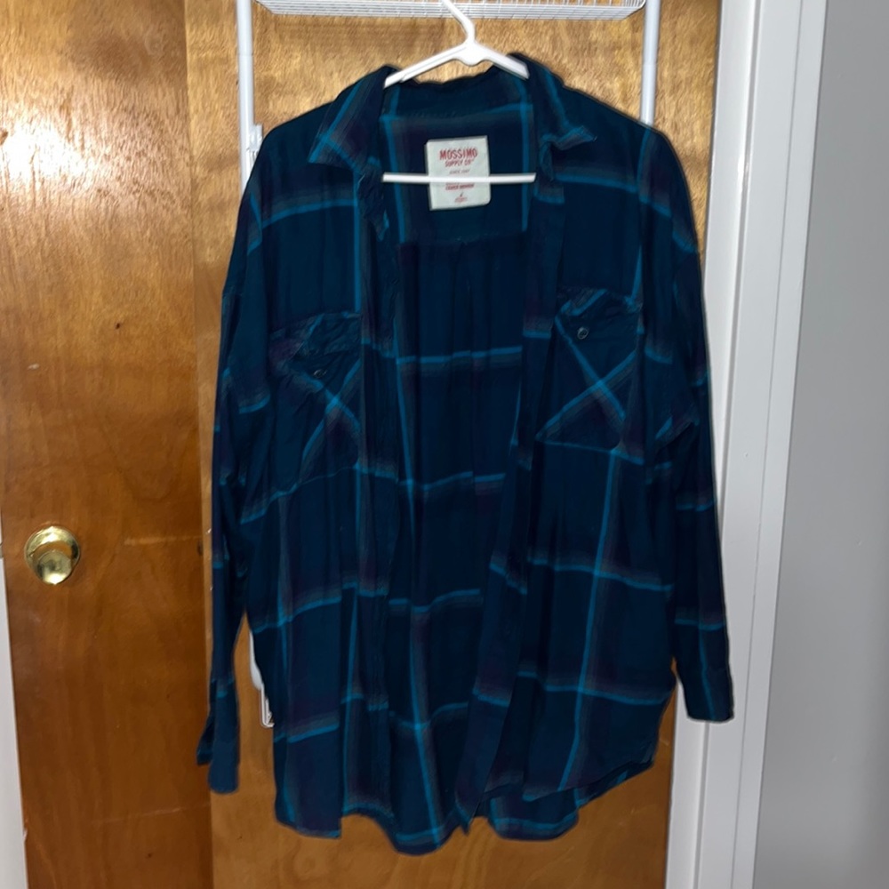 Turquoise Oversized Flannel